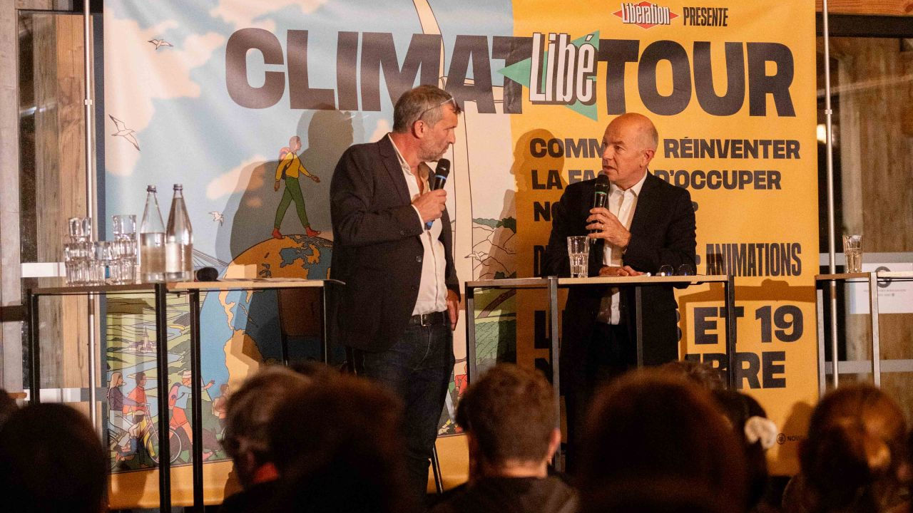 Michel Ménard sur le plateau du "Climat Libé Tour"