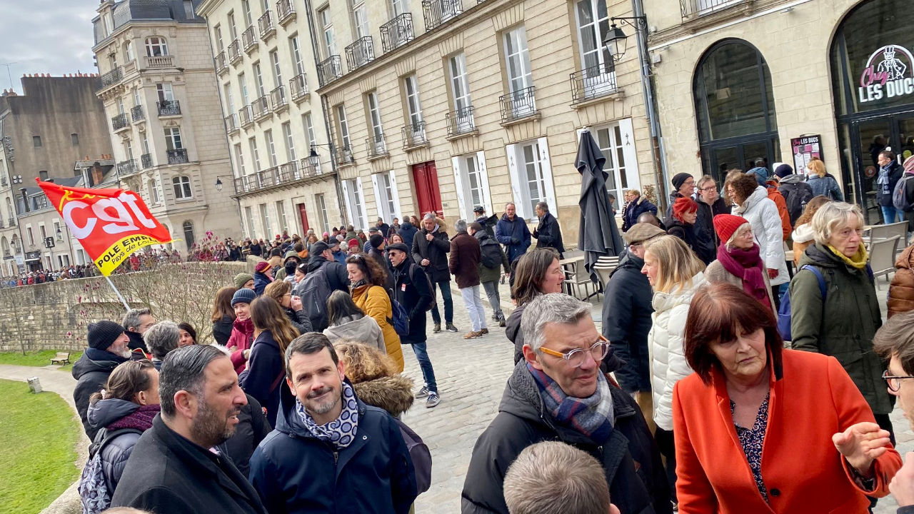Manifestation contre la réforme des retraites à Nantes.